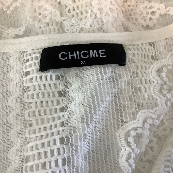 Chicme  V neck plain lace trim long sleeve shirt. Size X-Large - Picture 9 of 12